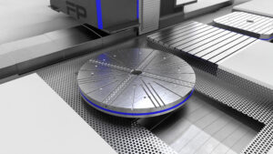 Soraluce designed and manufactured 4th-axis multitasking turn/mill table with linear movement available on all Soraluce Floor-Type milling, boring multitasking machines